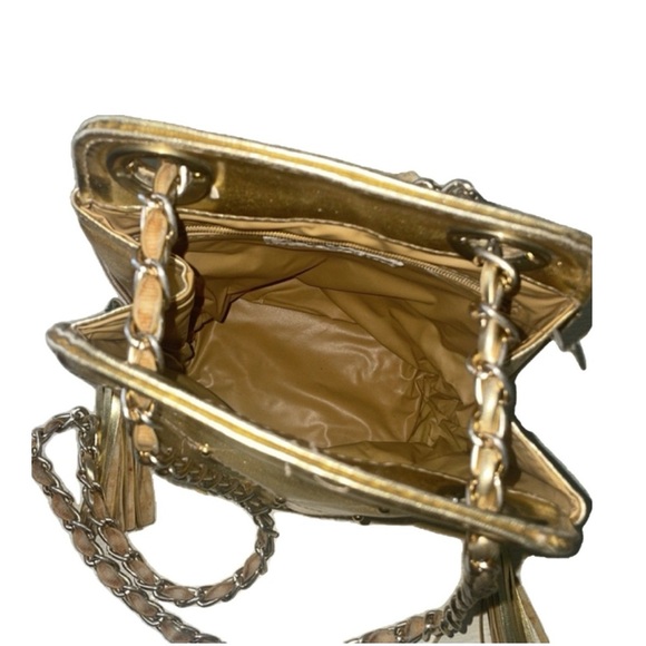 Vintage 90's Gold Quilted Chain Bag - Picture 6 of 9